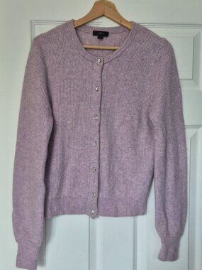 J.Crew Lavender Ribbed Cardigan with Crystal Buttons 💜 Size S